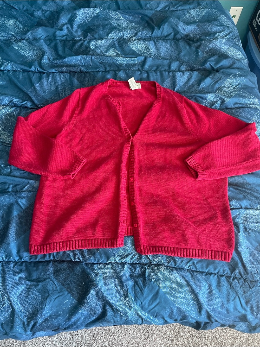 LL Bean Women’s Red Button-Front Cardigan Sweater Size 1X